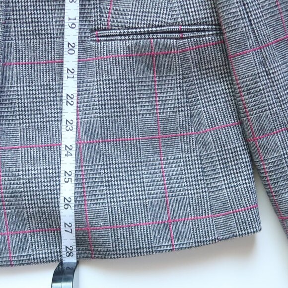 J. Crew Gray Pink Glen Plaid Single-breasted Wool Blazer Windowpane Structured - Picture 12 of 16